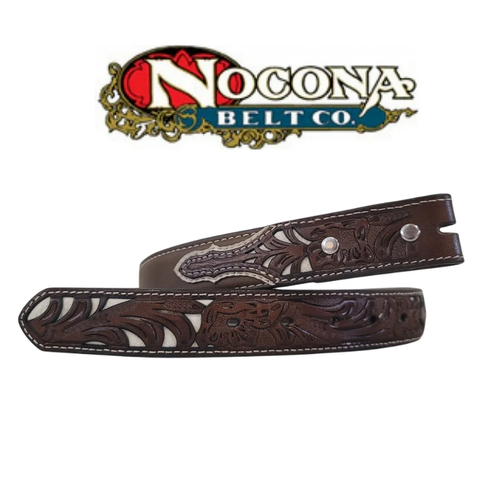 Nocona tooled leather blend belt 31